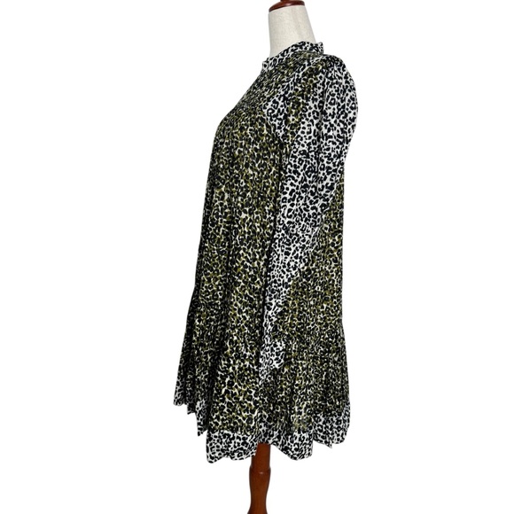 Ulla Johnson Amira Army Leopard Print Puff Sleeve Dress - Picture 2 of 7